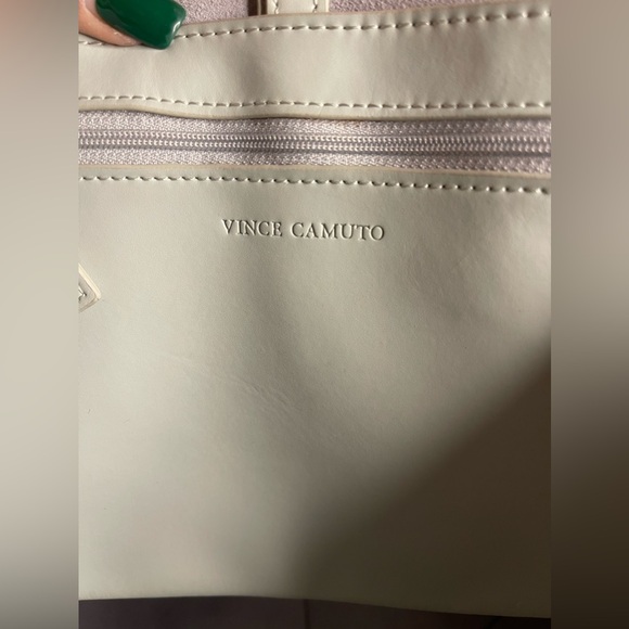 Vince Camuto Leila Laser Cut Leather Shoulder Tote in Blue Hint with Silver - Picture 7 of 8